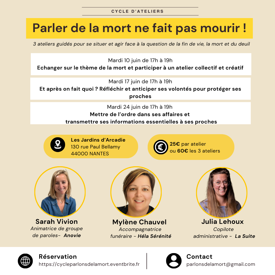 Visuel : "Cycle d'ateliers : Parler de la mort ne fait pas mourir !"