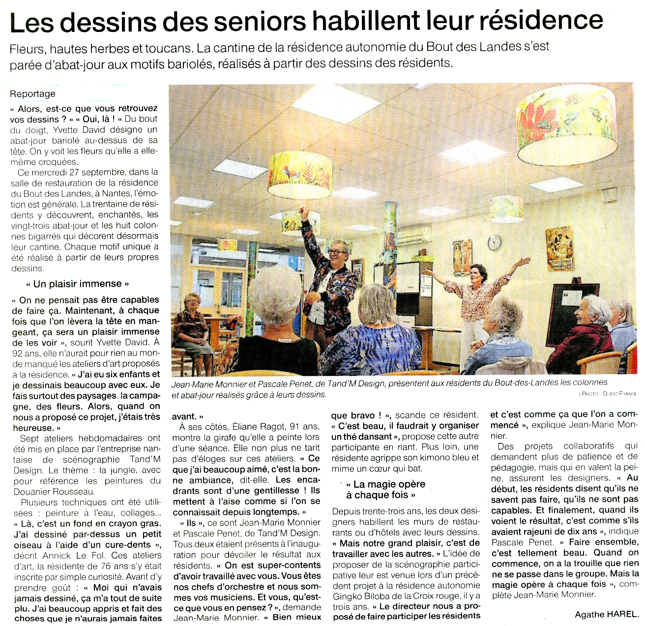 Visuel de l'article de presse publié le 06 octobre par Ouest France.