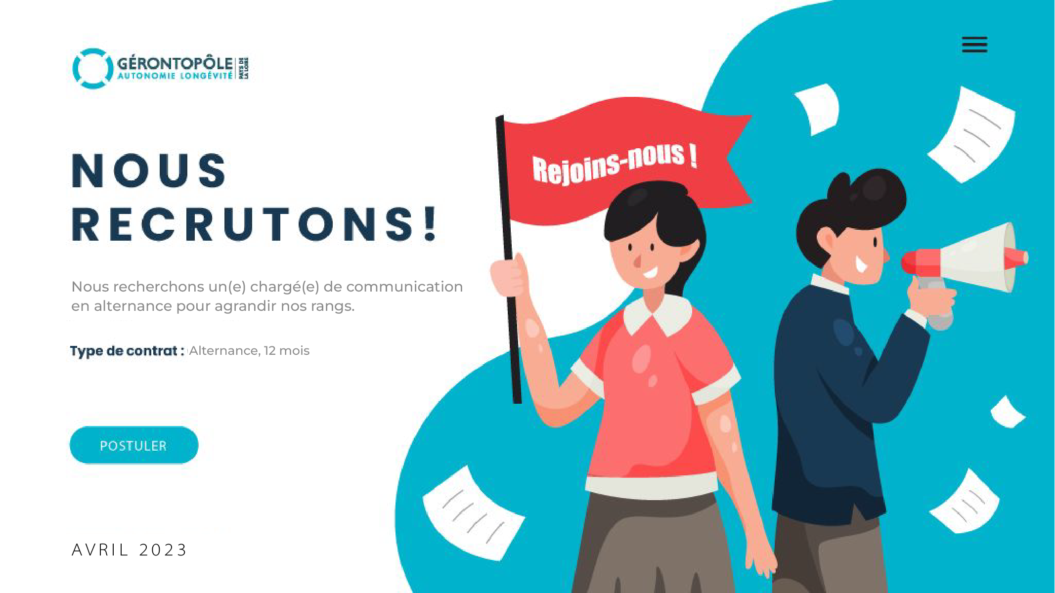 Le Gérontopôle des Pays de la Loire est à la recherche de sa/son futur(e) chargé(e) de communication !