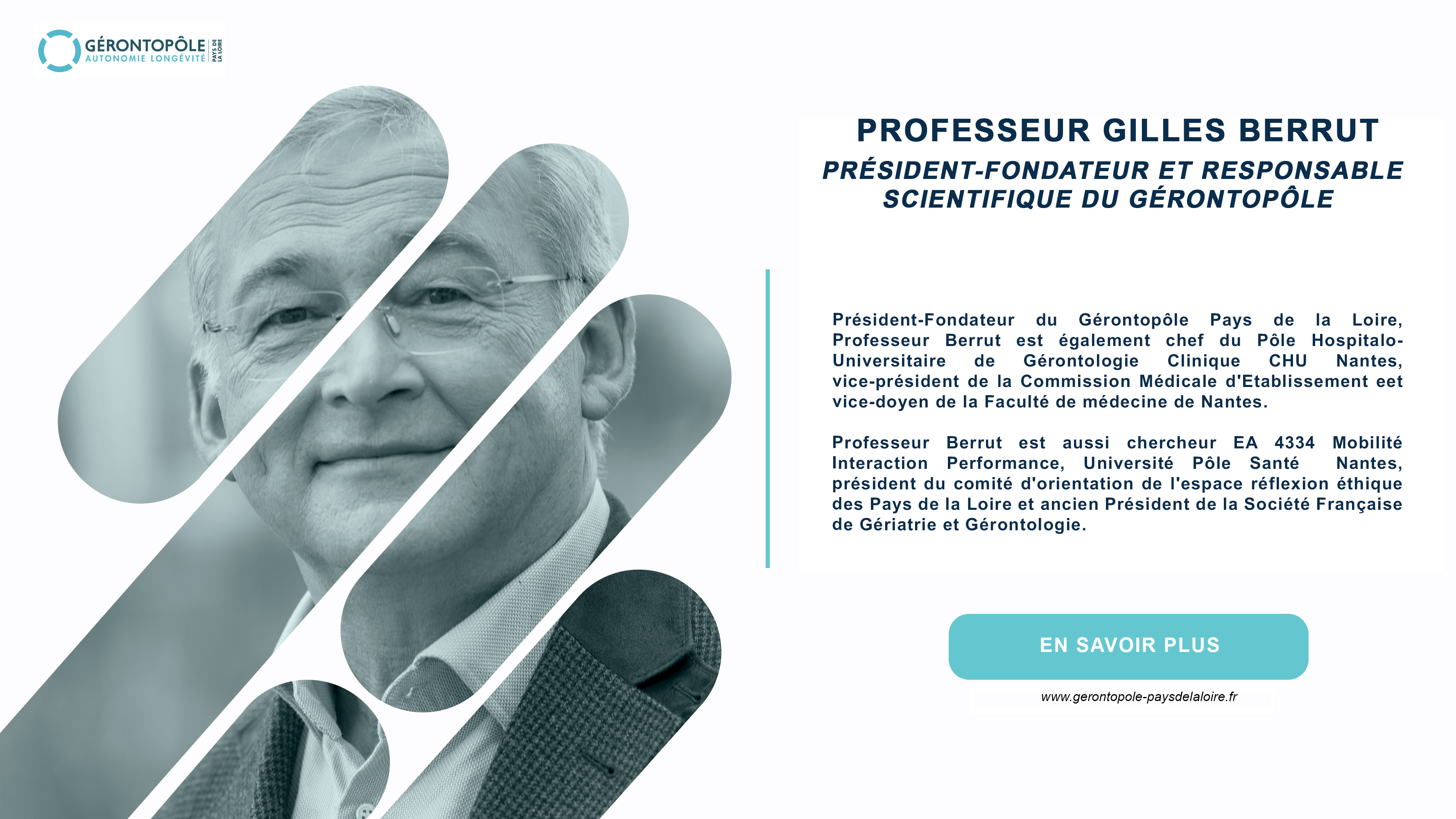 Présentation des membres du Conseil d'Administration du Gérontopôle : Professeur Gilles Berrut