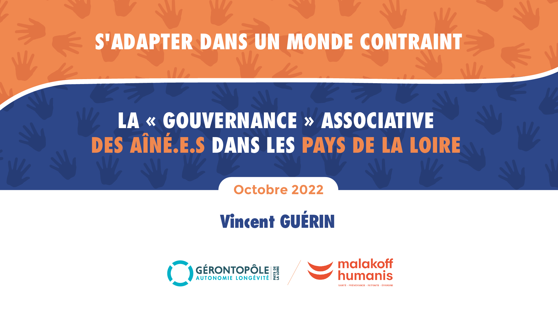 Un an après la publication d'une première enquête sur le bénévolat des aînés en Pays de la Loire, découvrez cette nouvelle étude portant sur la gouvernance associative des aînés en Pays de la Loire.