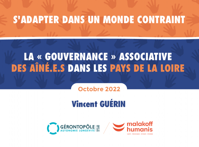 Un an après la publication d'une première enquête sur le bénévolat des aînés en Pays de la Loire, découvrez cette nouvelle étude portant sur la gouvernance associative des aînés en Pays de la Loire.