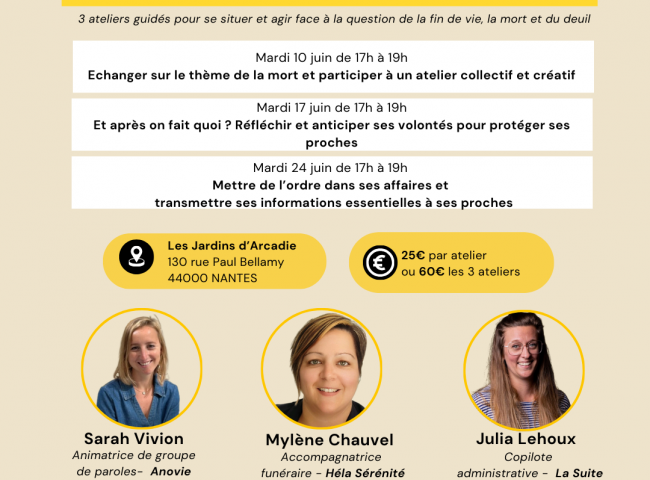 Visuel : "Cycle d'ateliers : Parler de la mort ne fait pas mourir !"